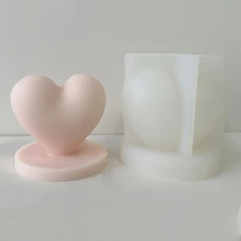 3D Meilės Bazės Silikono Žvakių Liejimo Širdies Formos Aromaterapija Gipso Dervos Pelėsių Valentino Dienos Dovanos Šalis Ornamentu Dekoras