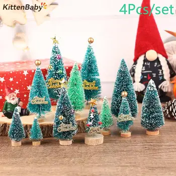 4Pcs 1:12 Miniatiūriniai Lėlių Kalėdų Kedro Medžio Snaigės Pušų Spyglių Medžio Sodo Dekoro Žaislas Lėlės Namas Priedai