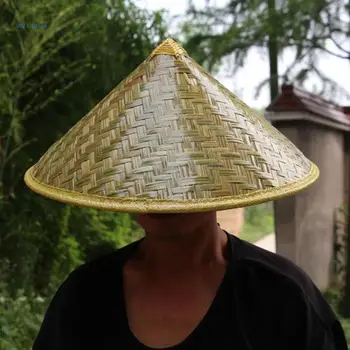 Kinijos Bambuko Coolie Skrybėlė Vyrai Moterys iš Natūralių Senovės Coolie Skrybėlę