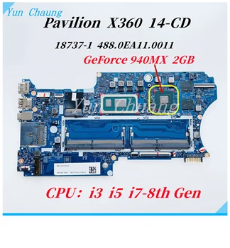 L36452-601 18737-1 488.0EA11.0011 HP Pavilion X360 14-CD 14M-CD 14-cd0000 Nešiojamojo kompiuterio pagrindinę Plokštę Su i3 i5 i7 CPU 940MX 2G GPU