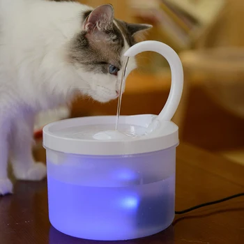 Mini Katė Fontanas Ramioje kačiukas Geriamojo Vandens Fontanas su Jutiklis Katėms Ir 1.6 L Katė LED Šviesos, Vandens Dozatorius
