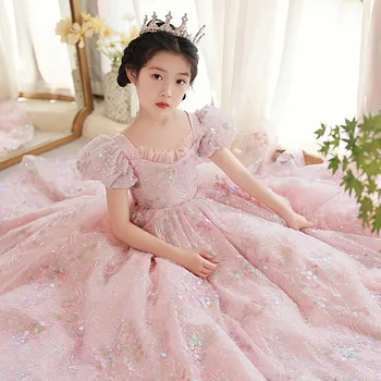 Prabanga Vaikų Mergaičių Promenadzie Suknelė 2023 Naujas Brangioji Apykaklės China Princess Mergina Suknelės Gimtadienio Fortepijono Atlikimo Suknelė