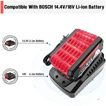 Už 18V Bosch ličio jonų baterija, kroviklio BAT609 BAT609G BAT618 BAT618G įkroviklis AL1860CV AL1814CV AL1820CV 14,4 V 2A