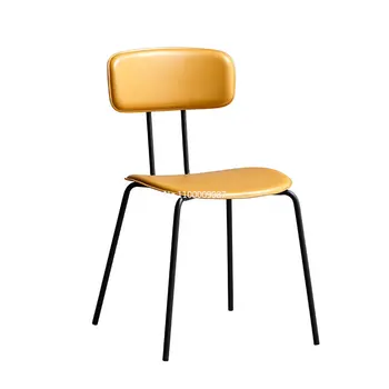 2 vnt Nordic light luxury paprastas odinis atlošas šviesos mados baras, kavinė ju raudonos spalvos valgomojo kėdę, baldai дизайнерская мебель