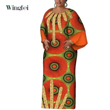 Afrikos Moterys Spausdinti Suknelės Elegantiškas Dashiki Maxi Ilgio Suknelės Ankara Mados Afrikos Drabužius Nigerijos Suknelės Moterims Wy2124