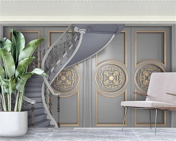 beibehang Pritaikytas modernus naujas miegamasis tėtis peint kambarį naujas Kinų stiliaus aukso raižyti foną