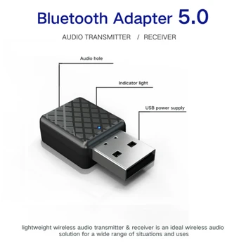 Bluetooth 5.0 Siųstuvas, Imtuvas 3.5 mm Stereo Audio Garso Muzikos Raktą Adapteris TV KOMPIUTERIO, Ausinės, Garsiakalbiai