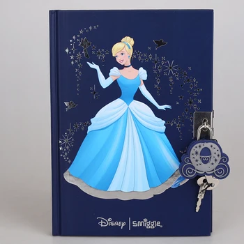 Disney Princesė Serijos Notepad, Mėlyna Pelenė Su Užrakto Dienoraštis Merginos Kawaii Mokymosi Raštinės Reikmenys Studentų Rašymo Popieriaus Tiekimas