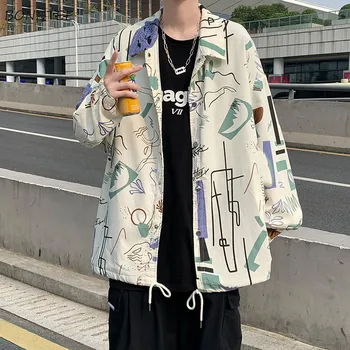 Dizainas, Grafiti, Striukės Vyrams Balta Atsitiktinis Japonijos Streetwear Paauglių Kietas Gražus Studentai Drabužių Asmens Naujovė Hipsters Jaukus