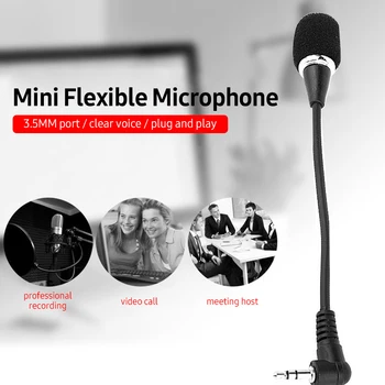 Mini Mikrofonas (3,5 MM Mikrofono Omni-Directional Kondensatoriaus Mikrofonas, Puikus Garsas Garso ir Vaizdo Įrašymo Juoda