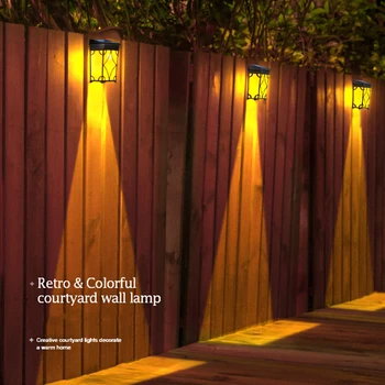 Namo Lauko Vandeniui Sodas, Dekoratyviniai Naktį Šviesos diodų (LED) Retro Šviesos Jutiklis Sienų apšvietimo Madingas, Šiltas Saulės Šviesos